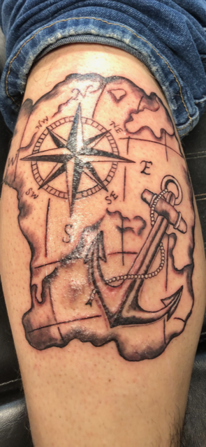 map compass tattoo